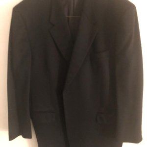 Custom Made Black Cashmere Blazer Size 48